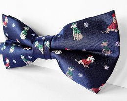 Bowtie - Mørkeblå med julehunde