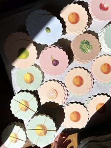 Untersetzer/Coaster 10 Obst und Gemüse - 12 Sets