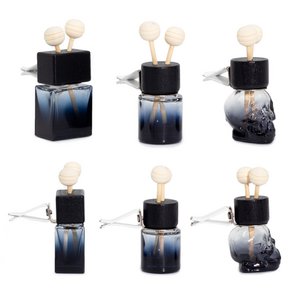 12x Refillable Car Diffusers - Black - 8 ml - (3 assorted designs x 4)
