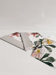 Floral greetings folded card