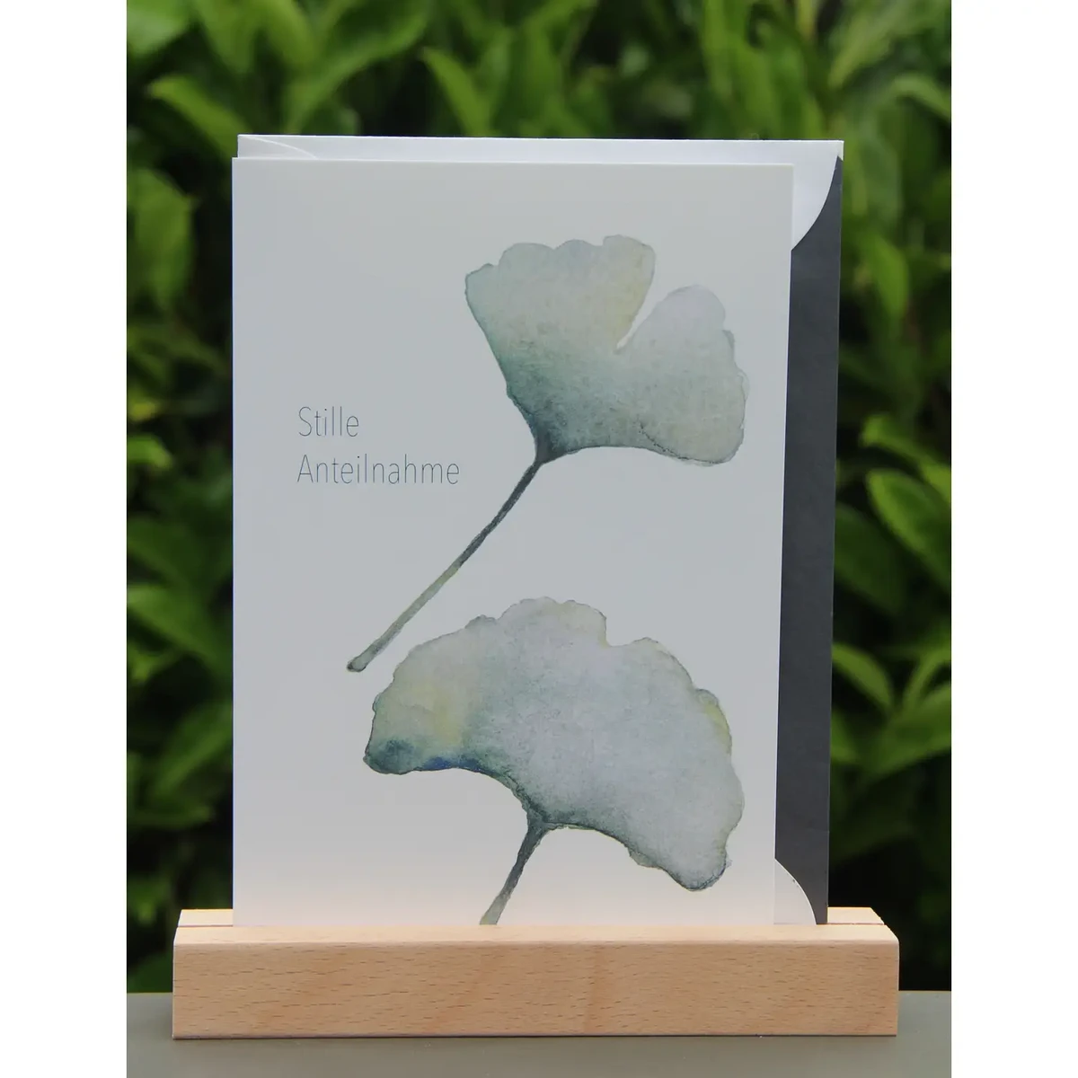 Watercolor sympathy card | Ginkgo | sympathy | Noble natural tones