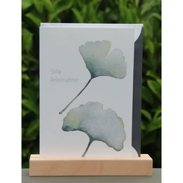 Watercolor sympathy card | Ginkgo | sympathy | Noble natural tones