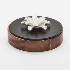Wooden box and porcelain flower 20 cm - PALMI XL