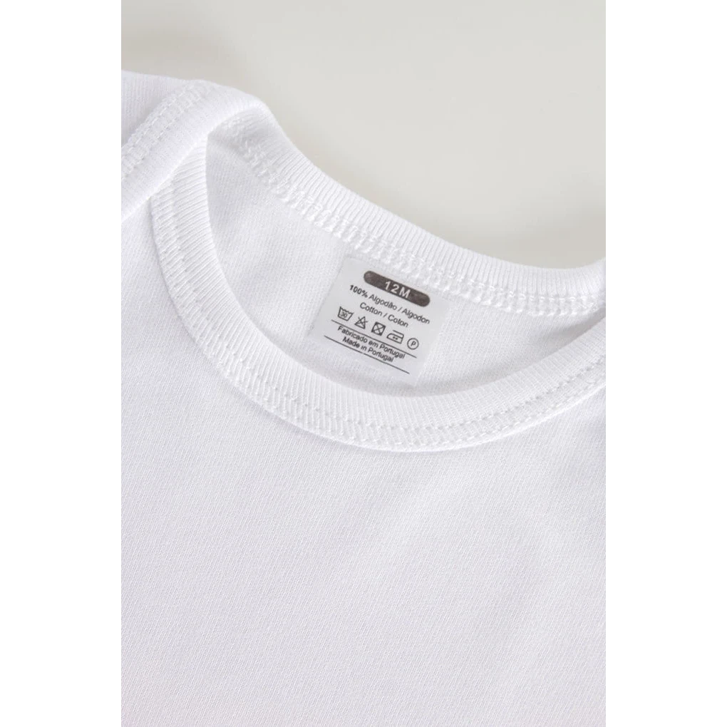 Baby langærmet bodysuit, ubørstet, hvid