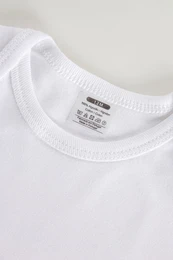 Baby langærmet bodysuit, ubørstet, hvid
