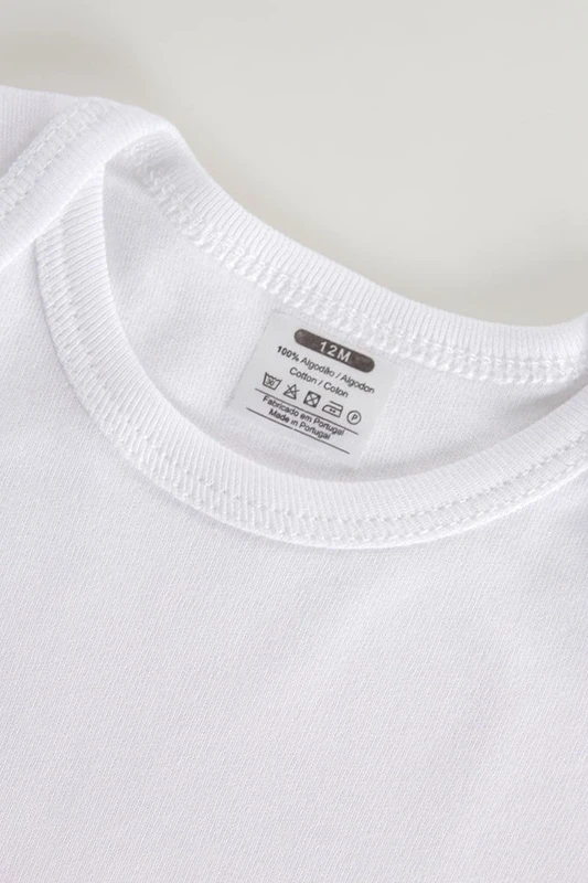 Baby langærmet bodysuit, ubørstet, hvid