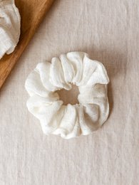 Bred scrunchie / elfenben gasbind