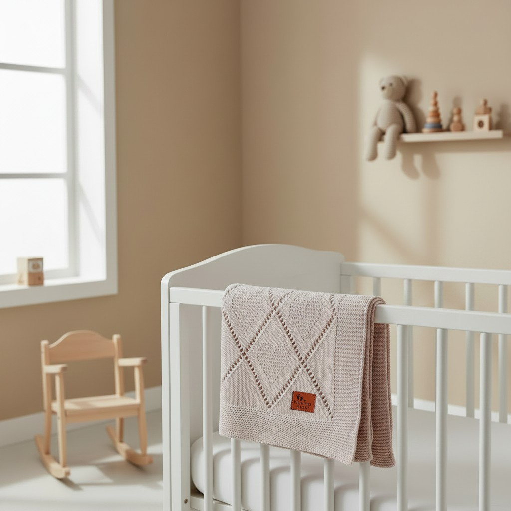 Nuvinokids® Coperta per neonati Crema Cuori