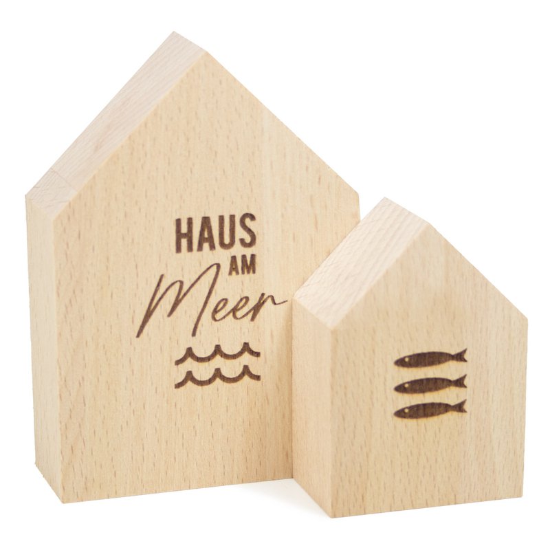 Large decorative wooden house by the sea made of sustainable beech wood