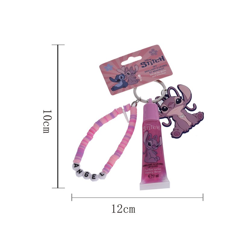 Stitch & Angel Lip Gloss with Alphabet Bracelet – 7 ml