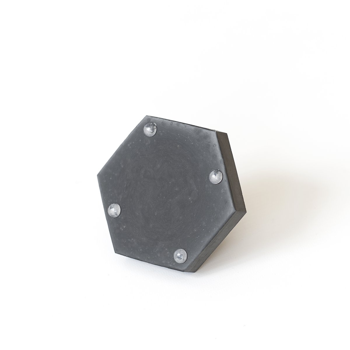 Bougeoir SART CRAFT à base hexagonale MARBRE BLANC / GRIS / BLANC 9x4.5cm