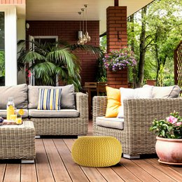 Pouf outdoor ø55cm Sitzpouf Terrasse Pool Garten