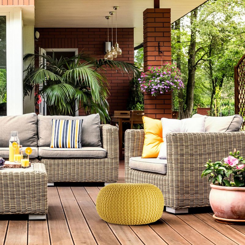 Pouf outdoor ø55cm Sitzpouf Terrasse Pool Garten