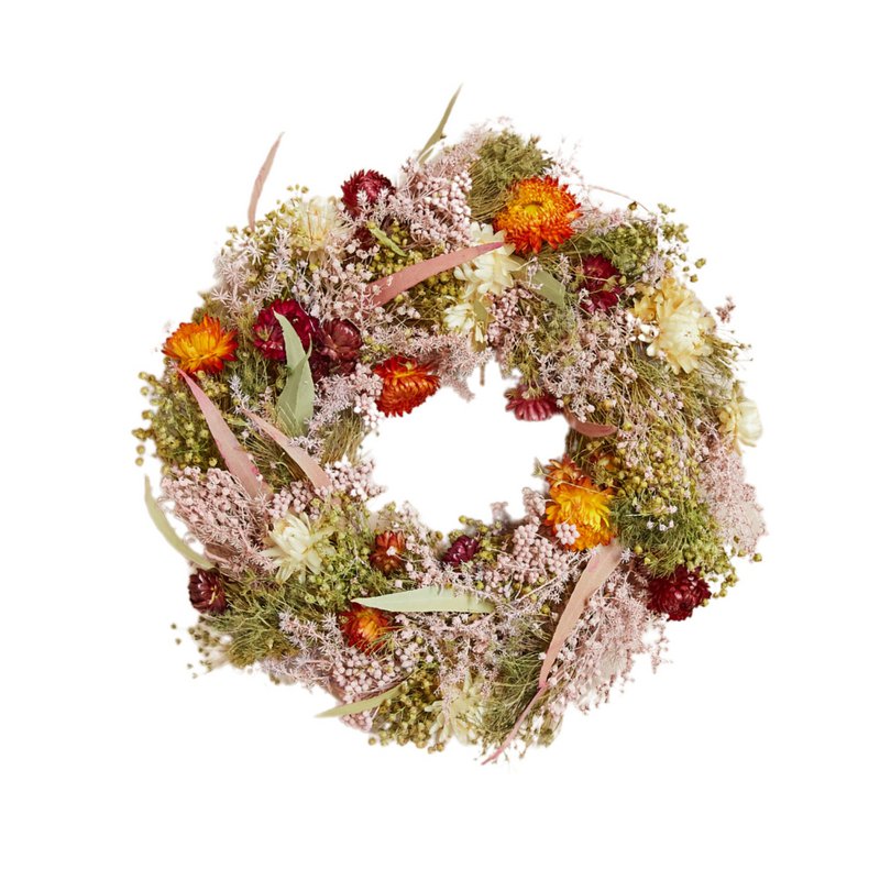 Multi-Colored Dried Flower Wreath - Summer Bestseller