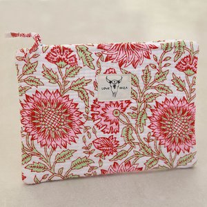 Make-up tasje white flower