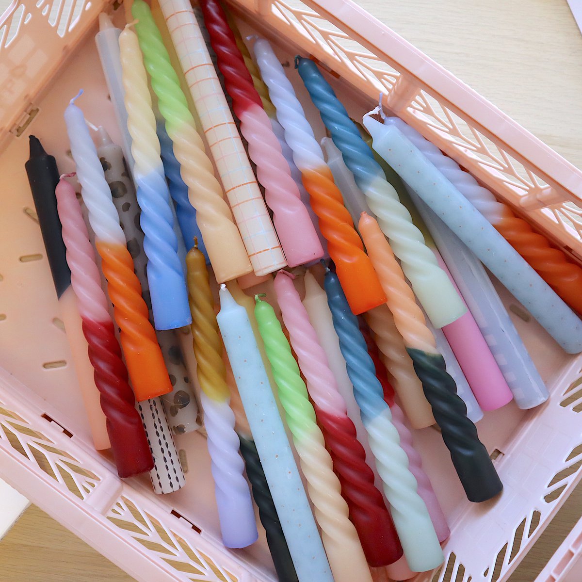 Twisted Dip Dye Dinner Candles - Set of 4 - Lovers in Paris