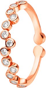 Silver ring with zirconia rose gold plated
