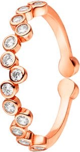 Silver ring with zirconia rose gold plated