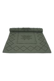 tapis en coton tissé vert olive moyen