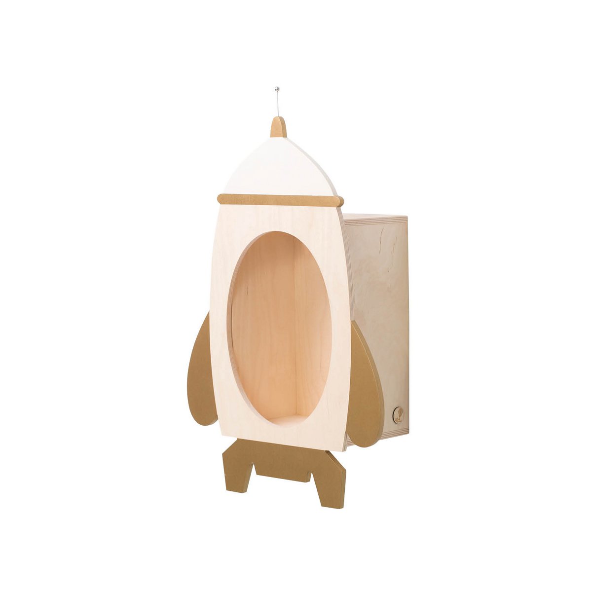 Raketenregal "Rockin 'Rocket" Weiß und Holz-Gold