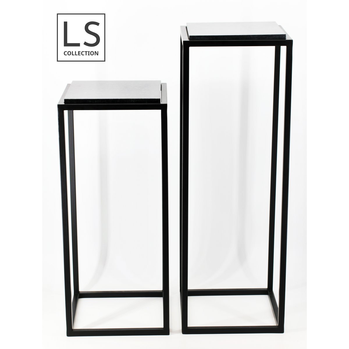 LS Collection® - Table de l'usine - Base - Colonne - Colonne de plante - Black - Pilier - avec magasin - Sesteut de plante - 100x35x35cm - piédestal - lourd - robuste - support de plante à l'intérieur
