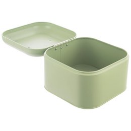 Brood bin metaal groengeelachtig 20x20x17 cm