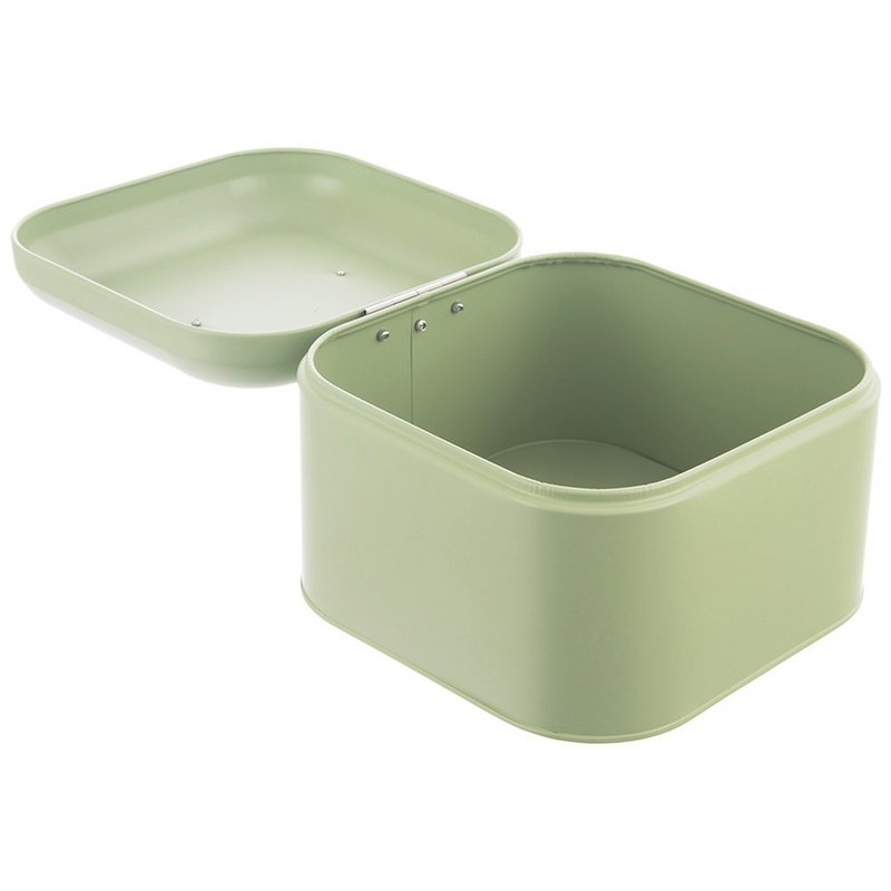 Brood bin metaal groengeelachtig 20x20x17 cm