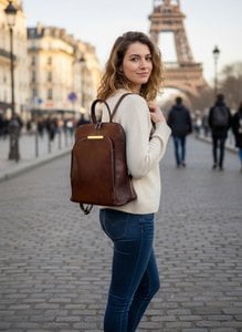 Genuine Leather Backpack, Made in Italy, art. 112744