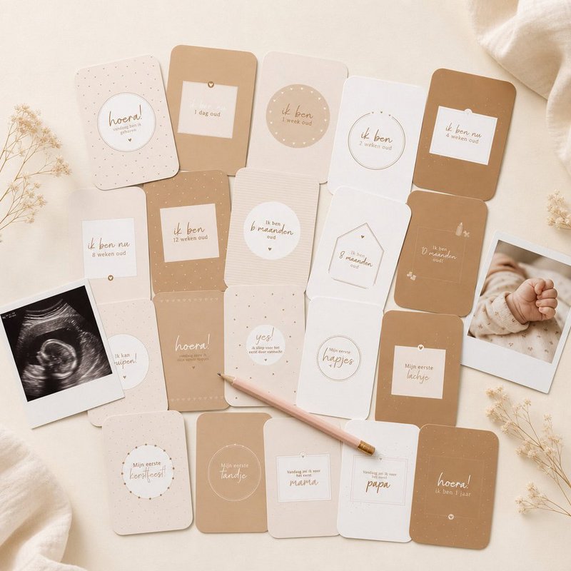 Fyllbooks Milestone cards set Baby - Beige