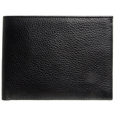 8 Creditcard Pebbled Lederen Billfold Zwart