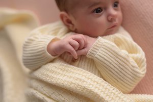 Square baby blanket ecru
