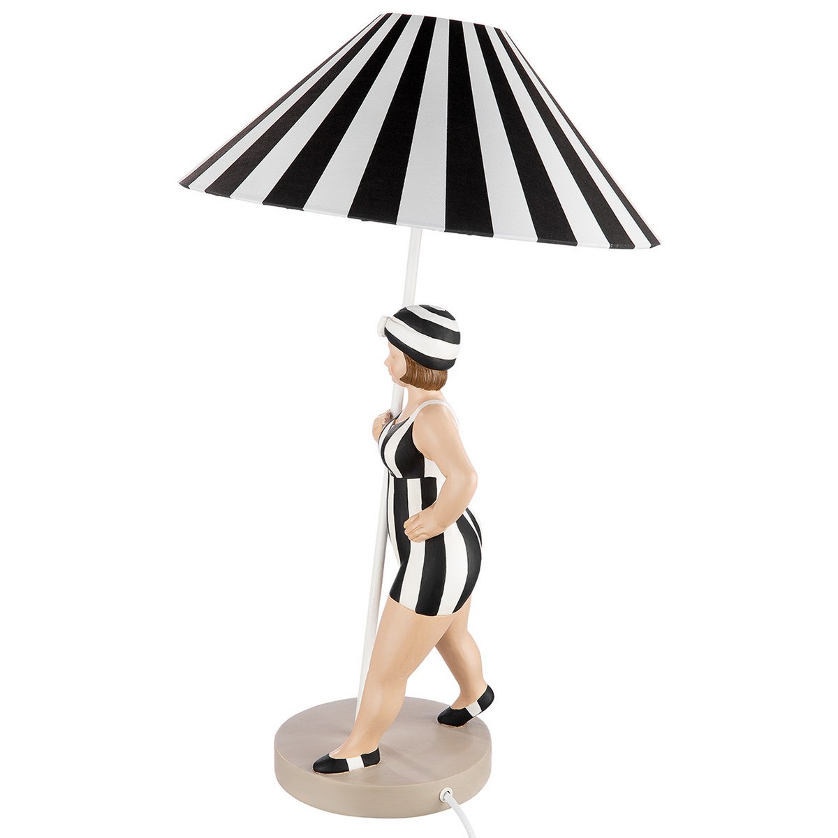 Poly lamp "Becky" zwart/wit