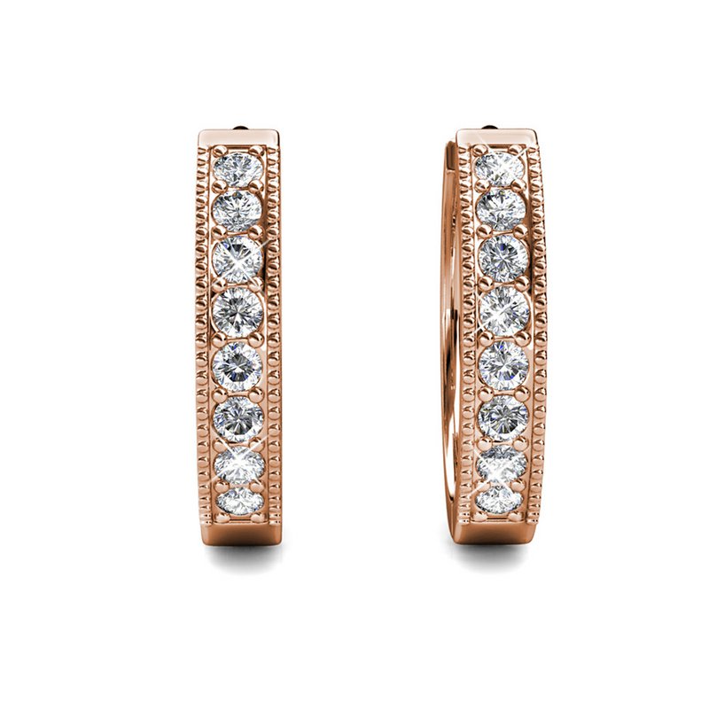 Eclat Earrings - Rose Gold and Crystal