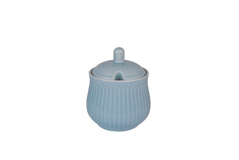 Porcelain sugar pot LOVE in pastel blue color Isabelle Rose