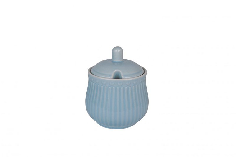 Porcelanowa cukiernica LOVE w pastelowym niebieskim kolorze Isabelle Rose