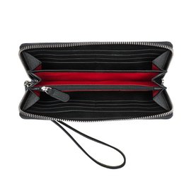 Portafoglio in pelle nero corvino