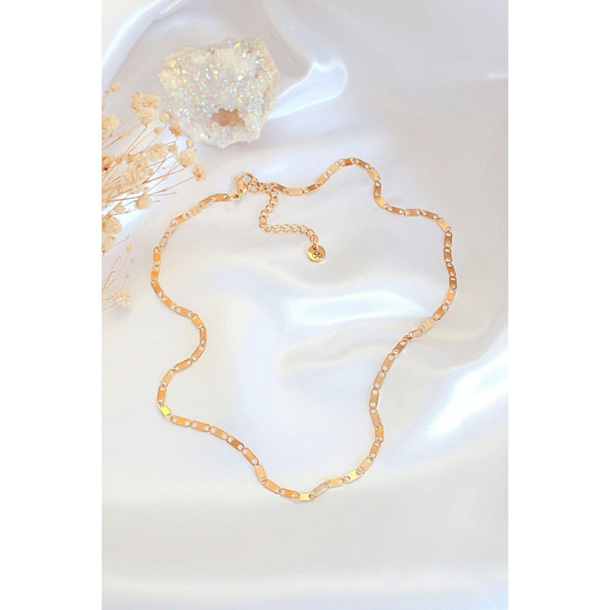 "Coconut" | 24K Flat Link Chain Choker