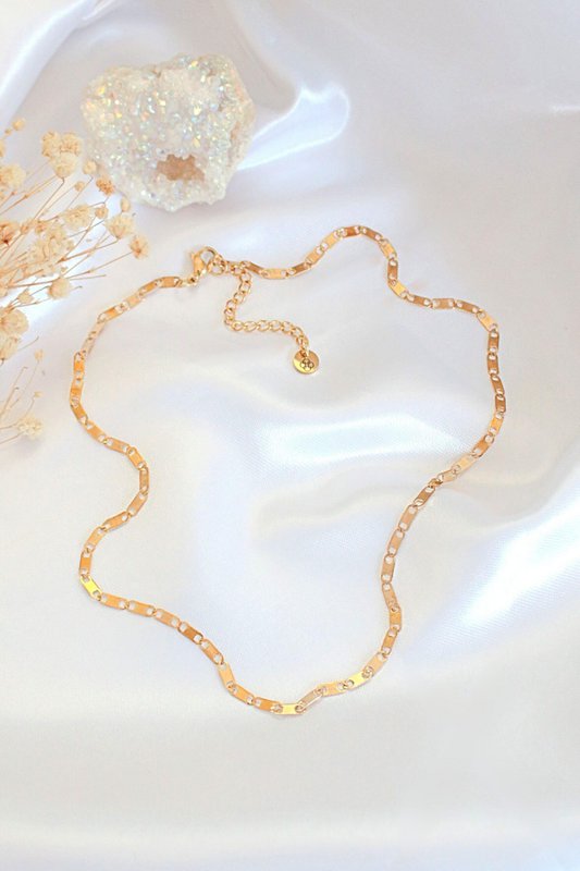 "Coconut" | 24K Flat Link Chain Choker