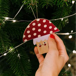 Mushroom Christmas tree hanging decoration