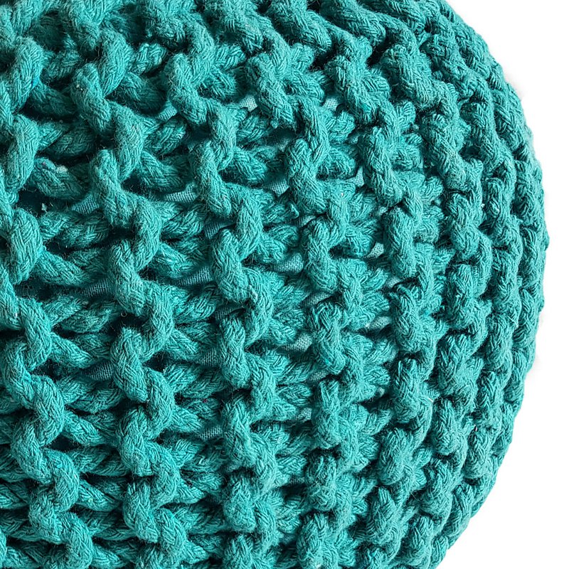 Knitted stool pouf Ø 45 H 30 cm cm seat pouf knitted floor cushion