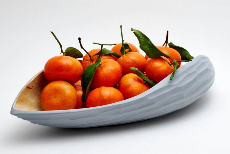 Bol en bois - bol à fruits - saladier - modèle Palm Seed - gris - différentes tailles
