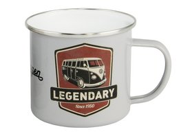 Volkswagen VW T1 Bus Enamel Mug 500ml in Gift Box - Legendary/Grey