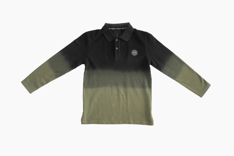 LewyLou NO4 Polo Zwart-Groen – Modern Kleurverloop – Urban Kids Fashion