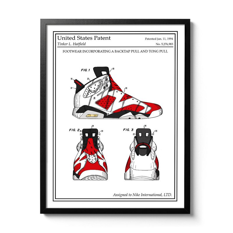 Póster de patente de color Nike Air Jordan
