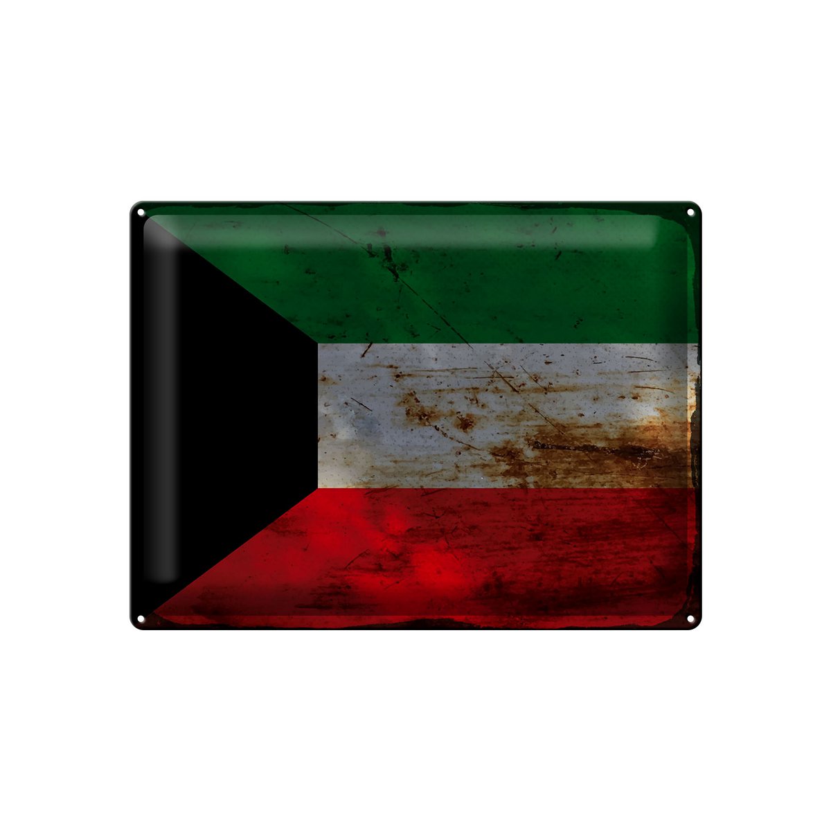Tin Sign Flag Kuwait 40x30cm Flag of Kuwait Rust