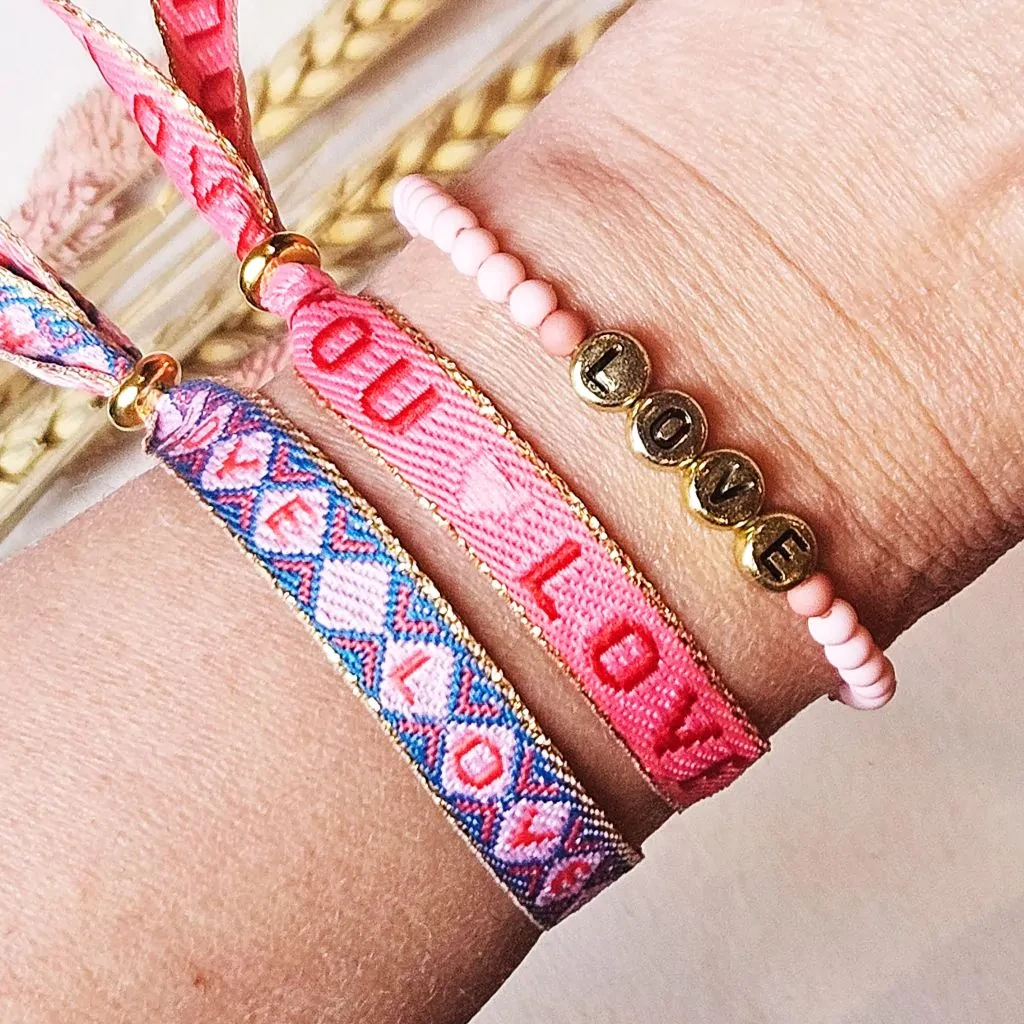 Lint armbandje Love diamond
