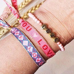 Lint armbandje Love diamond