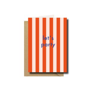 Greeting card · Let's party striped