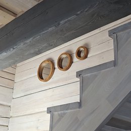 Set di 3 specchi di quercia artigianali per spazi rustici, minimalisti e di fattoria