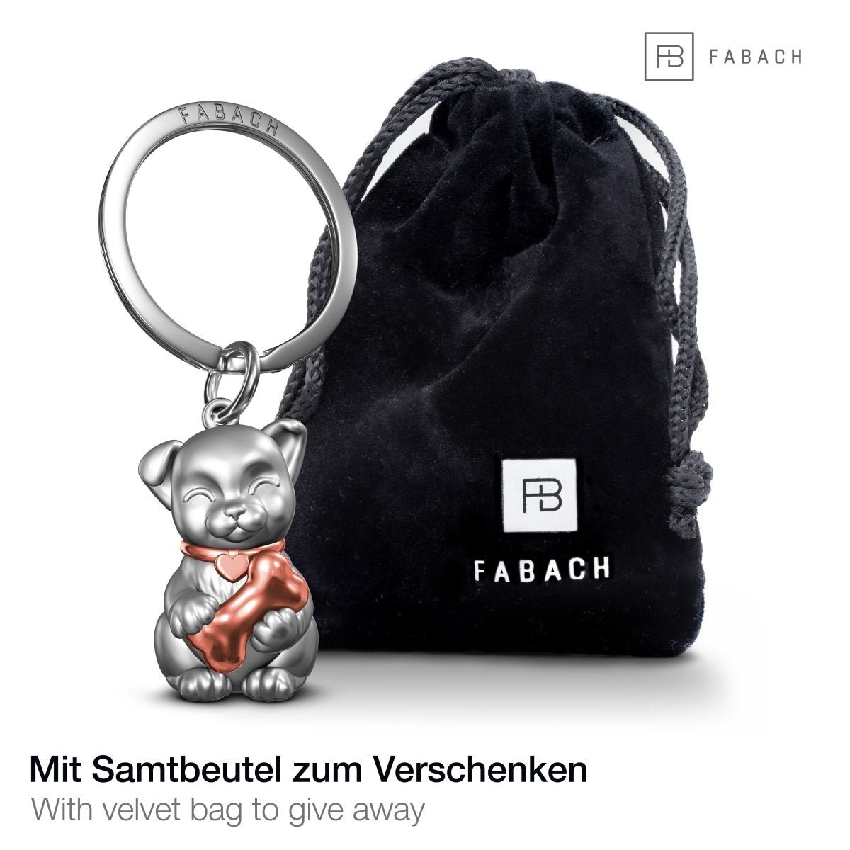 Portachiavi per cani "Cucciolo" - Simpatico ciondolo a forma di cucciolo - Portafortuna e regalo per gli amanti dei cani